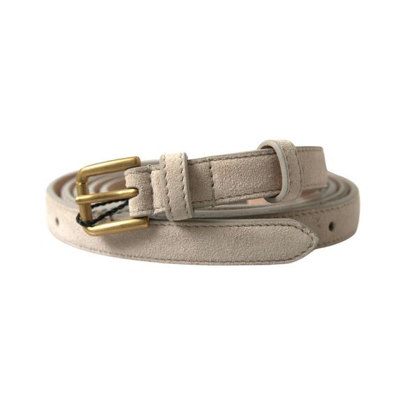 Dolce & Gabbana Blue Leather Perforated Metal Buckle Belt